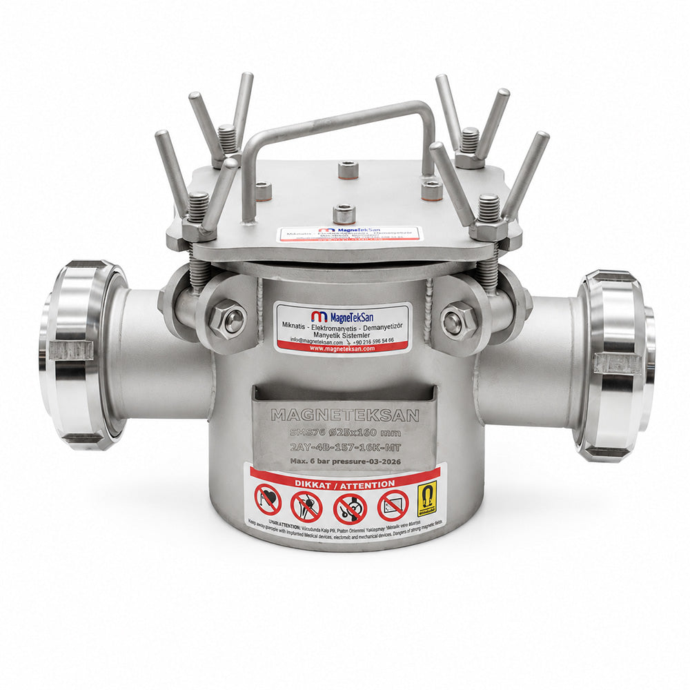 High-Gauss 4-Rod Magnetic Filter for Milk Processing Lines