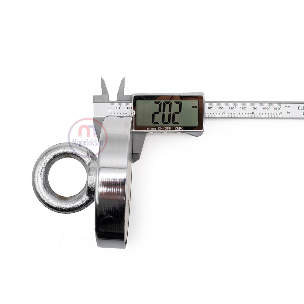 Ø100 mm Marine Magnet - Rescue Magnet with Hook - 250 kg Force