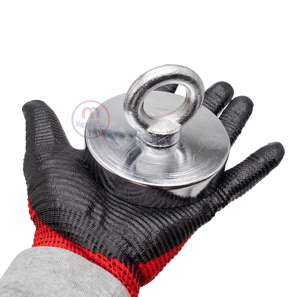 Ø100 mm Marine Magnet - Rescue Magnet with Hook - 250 kg Force