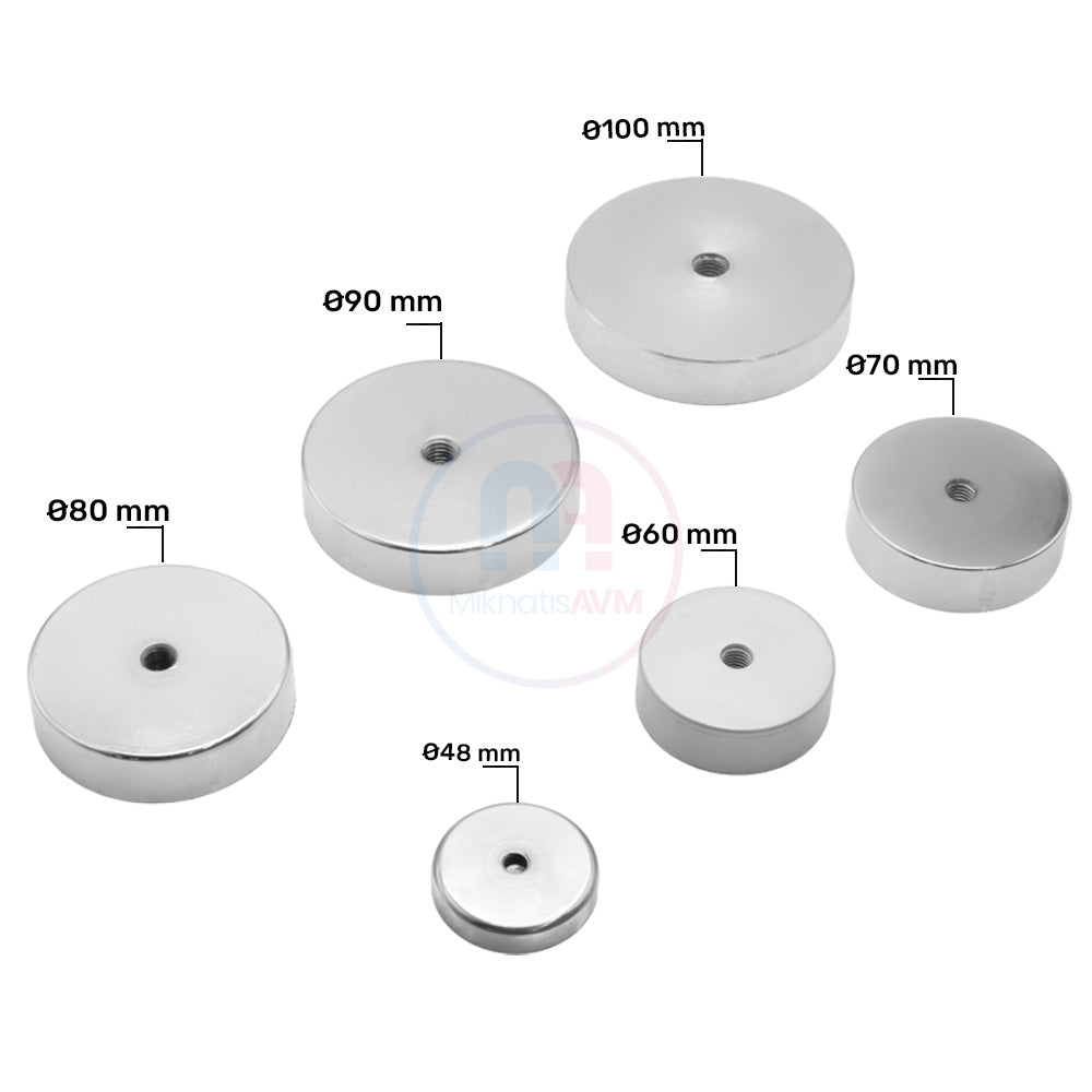 Ø100 mm Neodymium Pot Magnet with Female Connector
