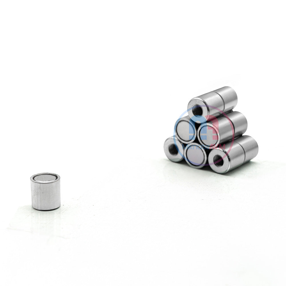 Ø10x10 mm Female Threaded Pot Magnet – M5x5, N35 Grade Cylindrical Neodymium Magnet