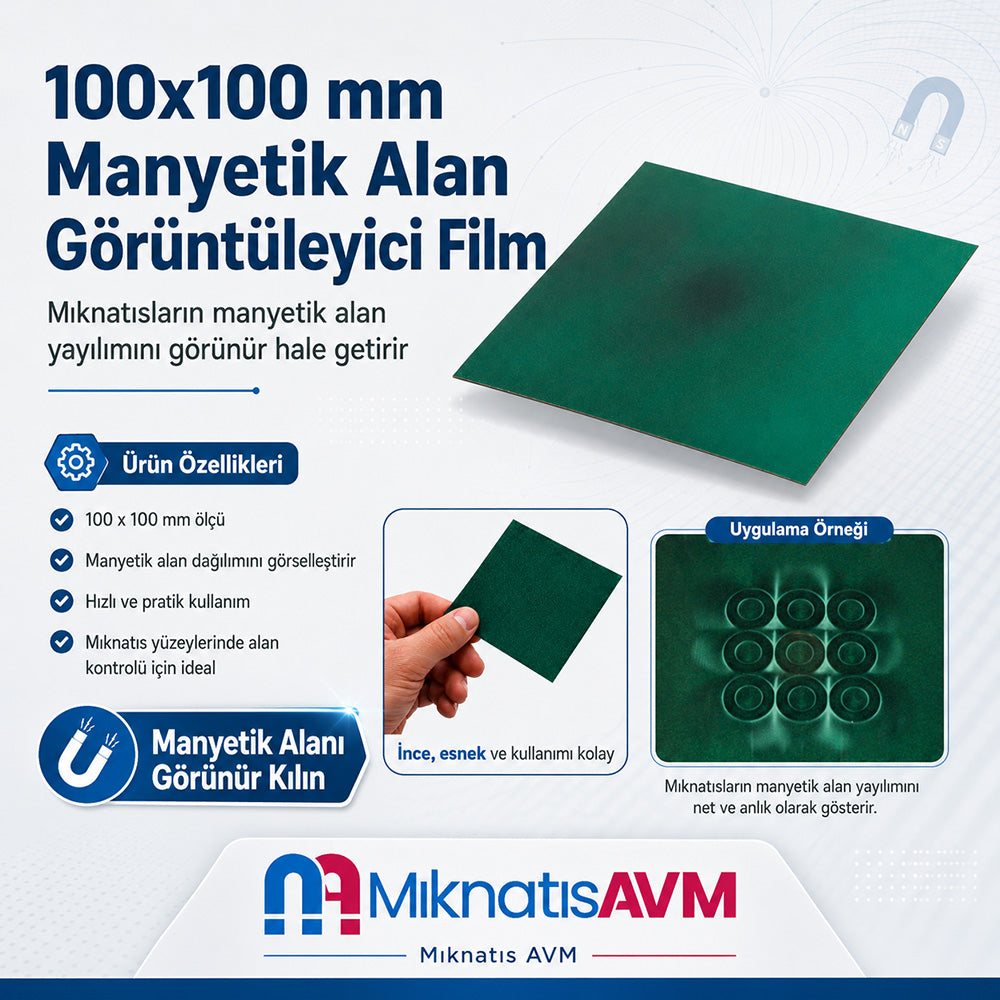 100x100 mm Magnetic Field Viewing Film - Green