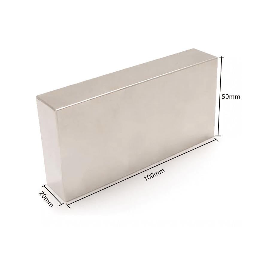100x50x20 mm Neodymium Magnet - 250 kg Pull Force
