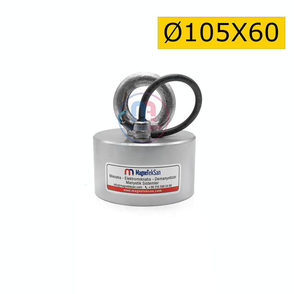 Ø105x60 mm Electromagnet – Top Mounting, Female Threaded, Heavy Duty Industrial Magnet