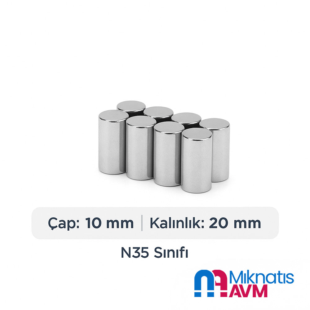 Ø10x20 mm Neodymium Magnet