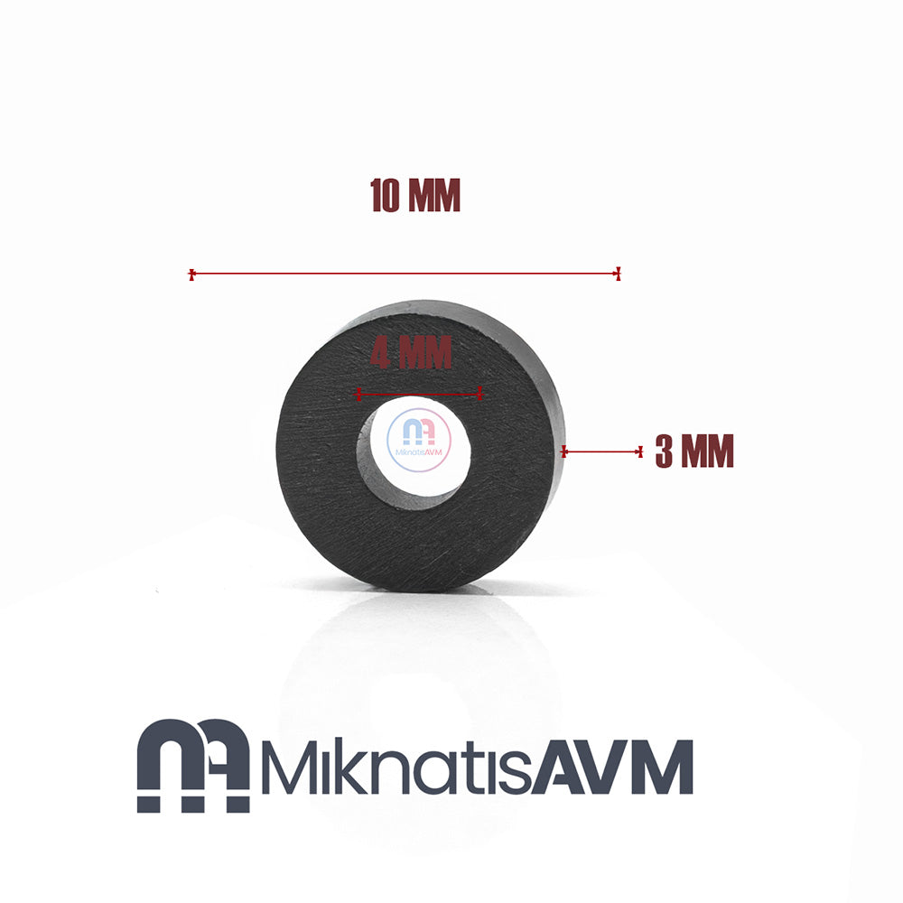 Ø10x4x3 mm Y35 Ferrite Magnet