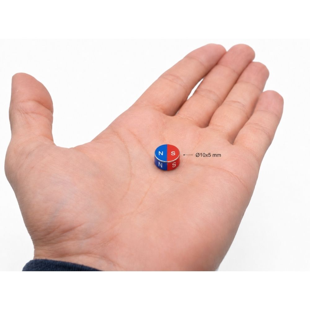 Ø10x5 mm N35 Diametrical Magnetization Neodymium Magnet - N | S