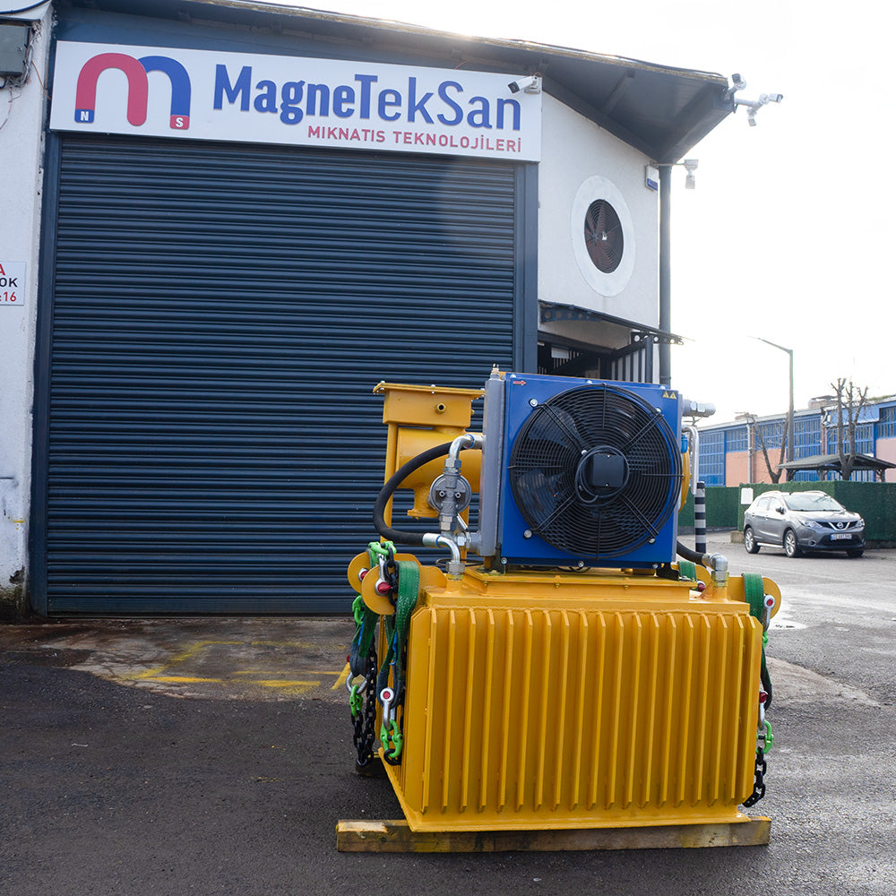 1100x1100x500 mm Oil-Cooled Electromagnetic Plate Magnet – 17 kW High Power