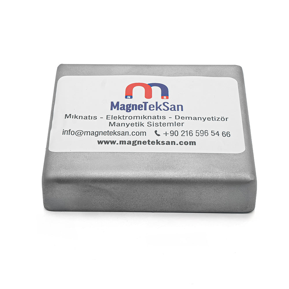 110x110x20 mm Stainless Steel Coated Ferrite Block Magnet – Square Type Strong Magnetic Separator