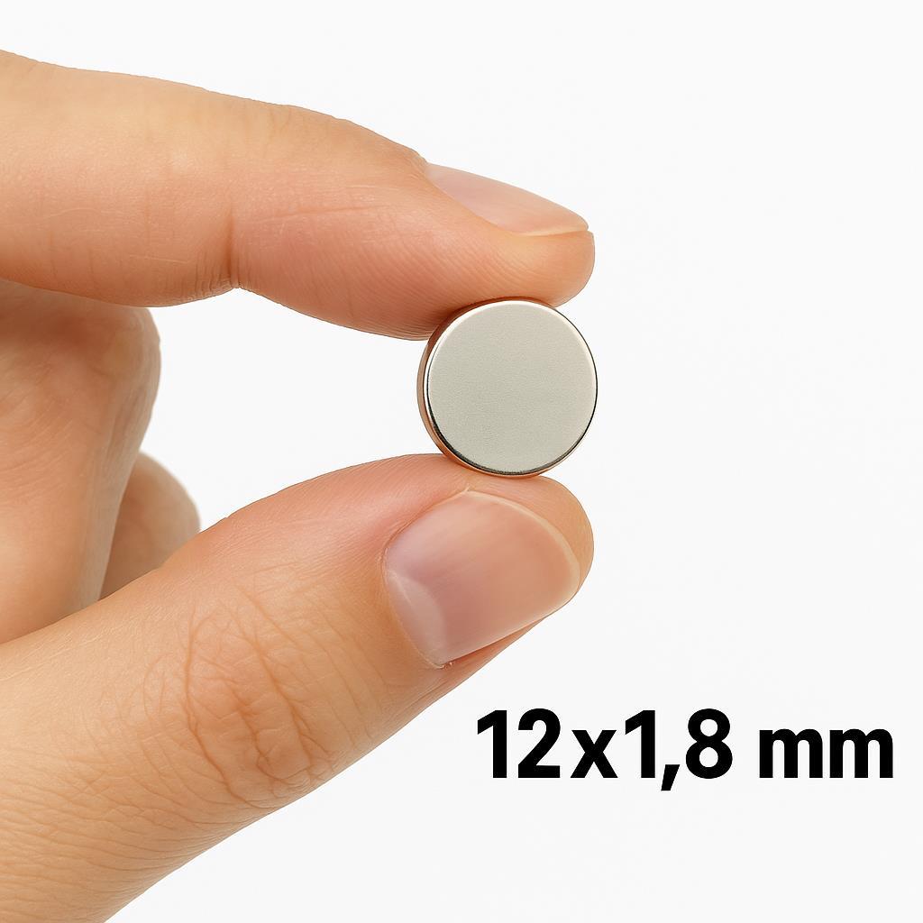 Ø12x1.8 mm N35 Neodymium Magnet (Diameter 12 mm x Thickness 1.8 mm)
