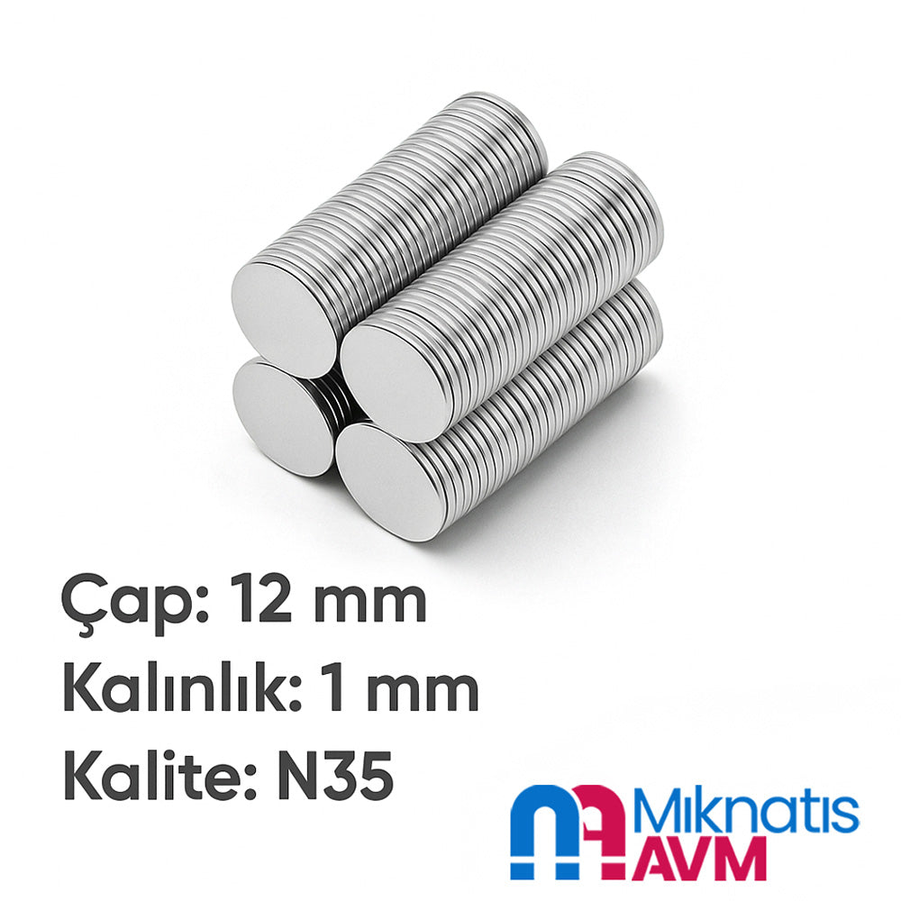 Ø12x1 mm Round Disc Neodymium Magnet