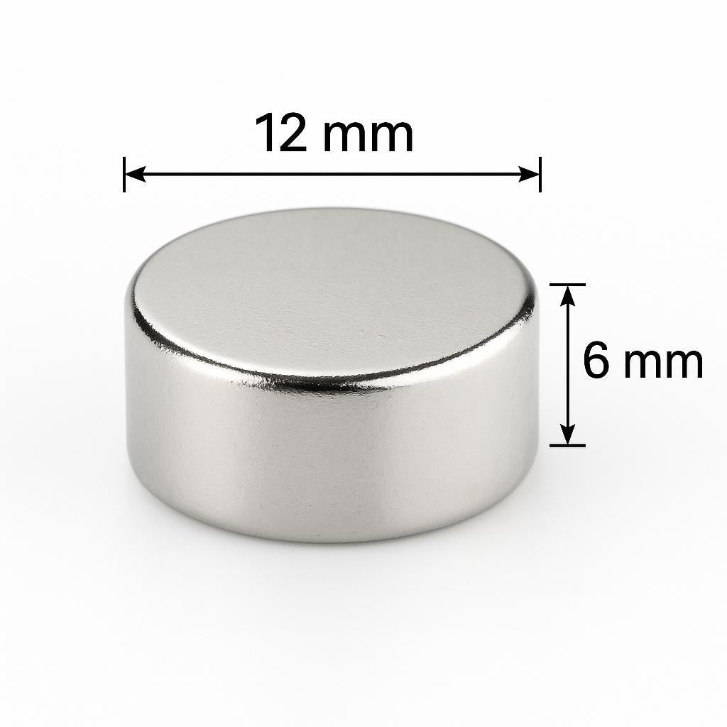 Ø12x6 mm Super Strong Neodymium Magnet (Diameter 12 mm)
