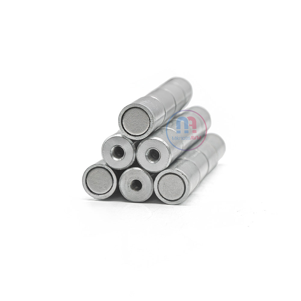 Ø13x20 mm Female Threaded Neodymium Pot Magnet – M5x10, N35 Grade Cylindrical Magnet with High Holding Power