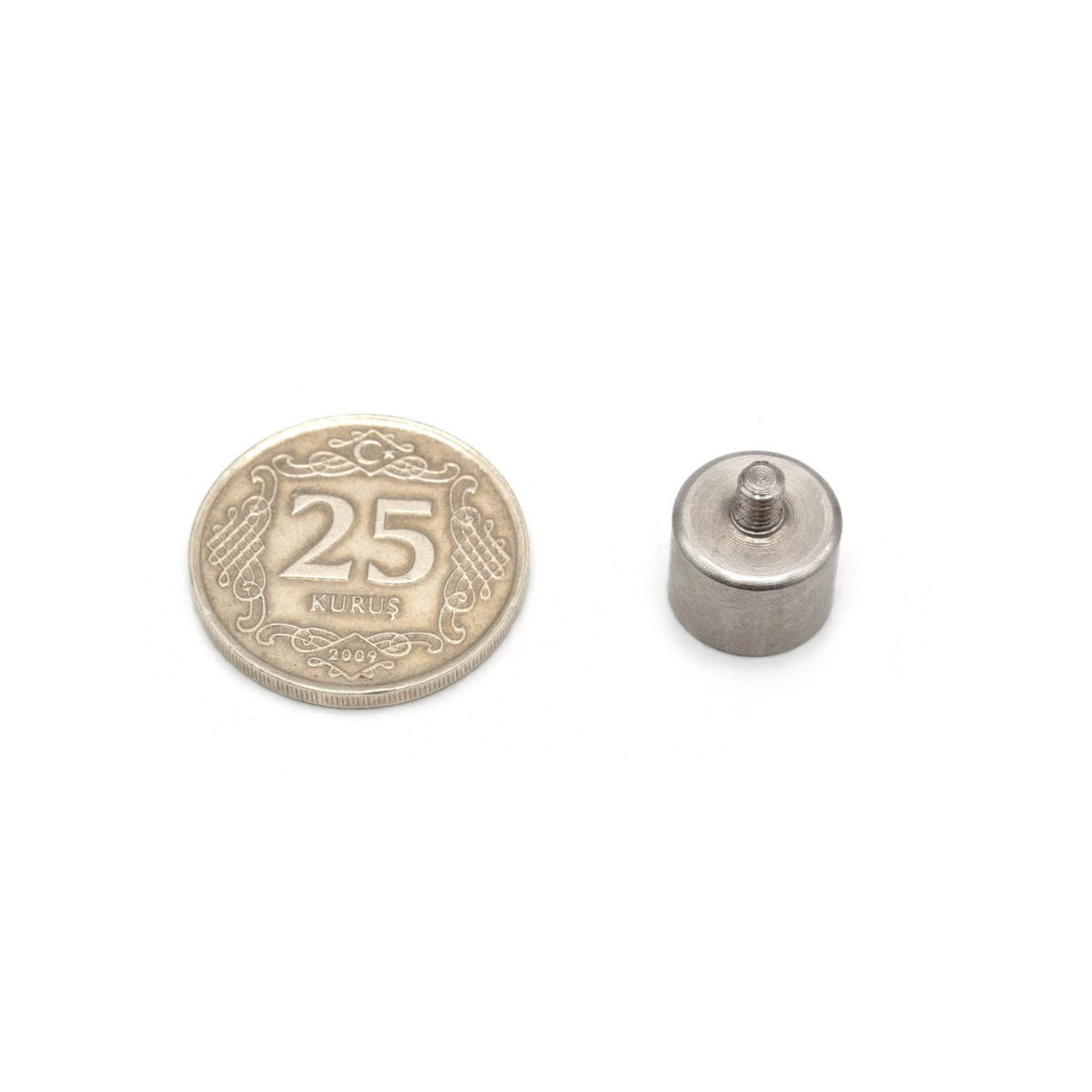 Ø10x7.5 mm Male Connector Pot Magnet - Stainless Steel