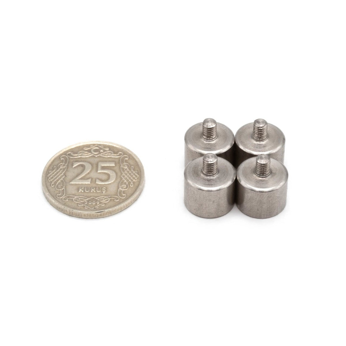 Ø10x7.5 mm Male Connector Pot Magnet - Stainless Steel
