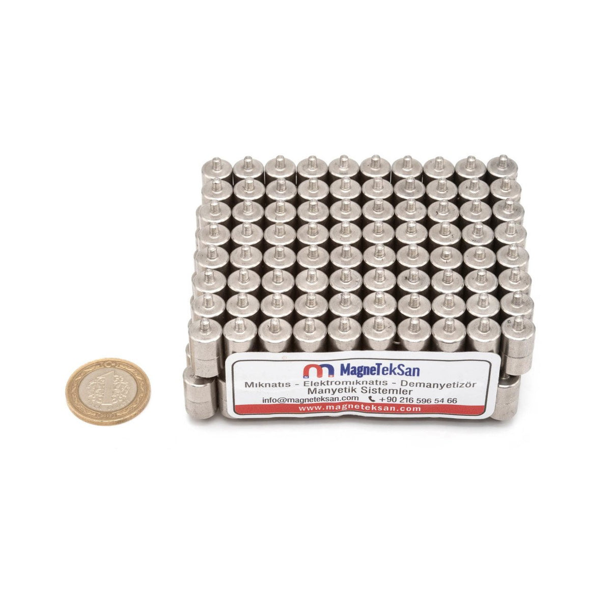 Ø10x7.5 mm Male Connector Pot Magnet - Stainless Steel