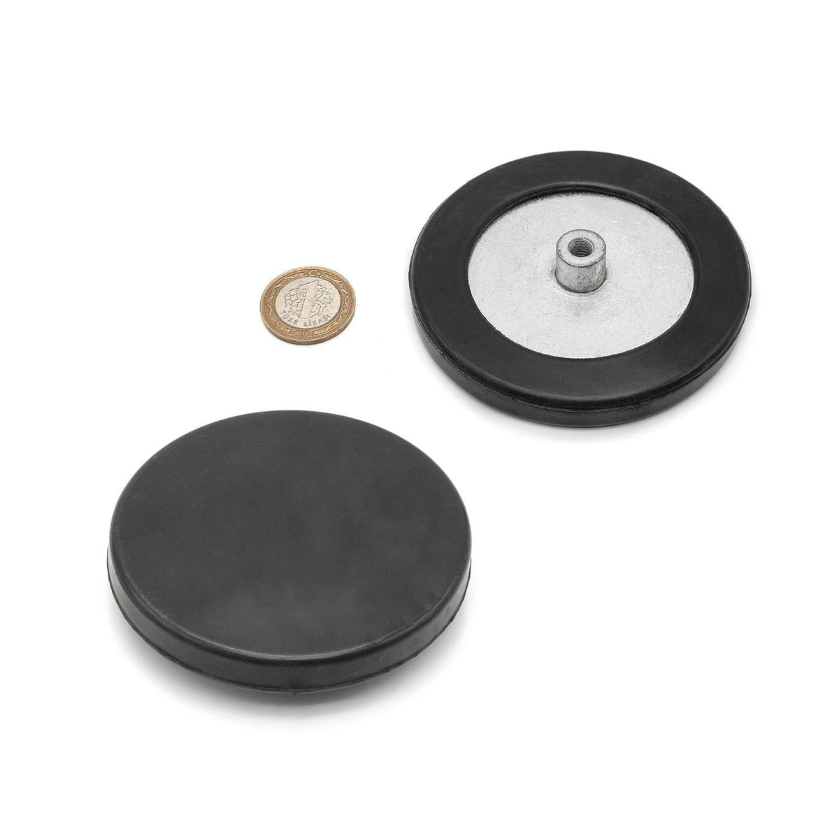 Ø88 mm Rubber Coated Magnet - N35 Neodymium