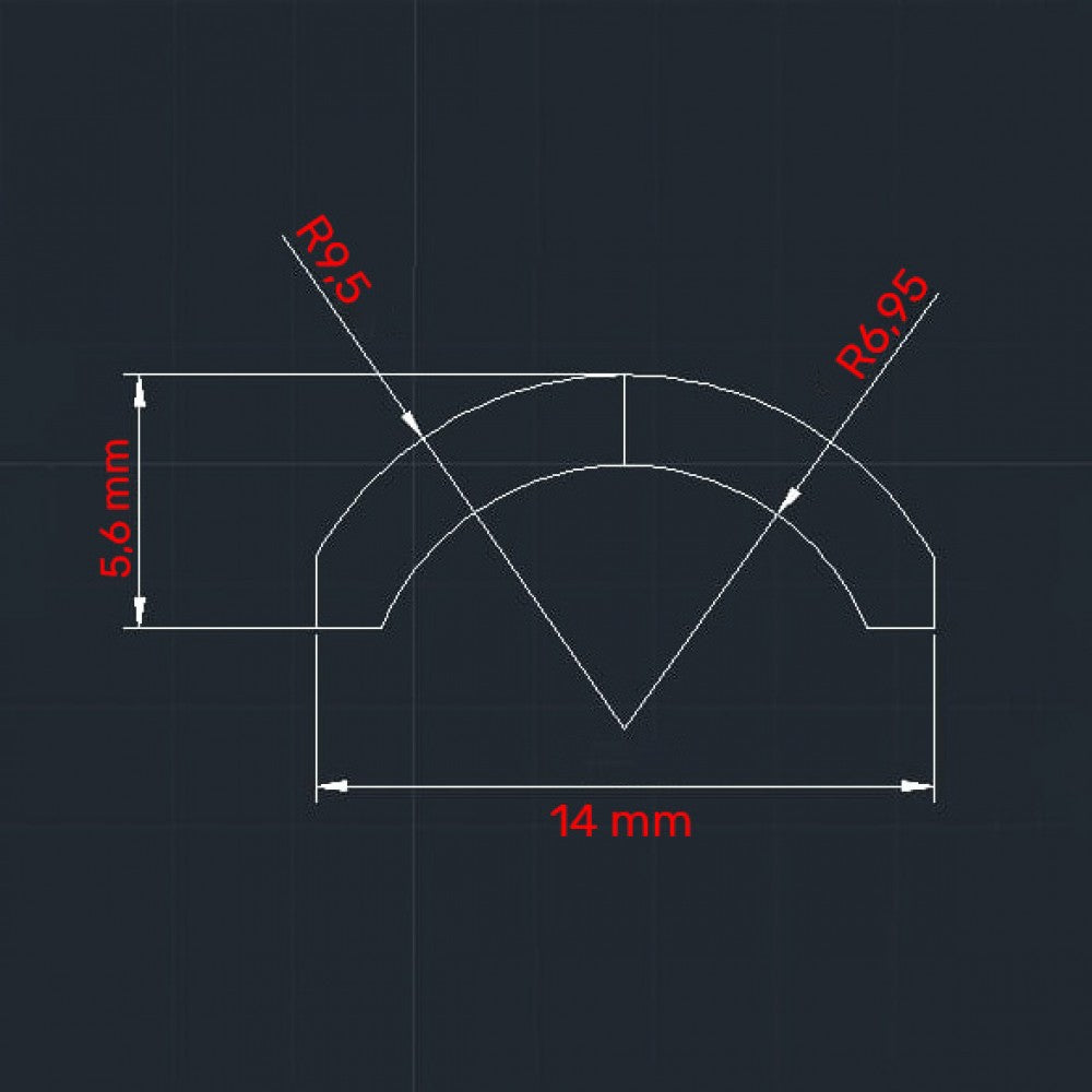 14x13 mm Black Arc Magnet (Outer Pole S)