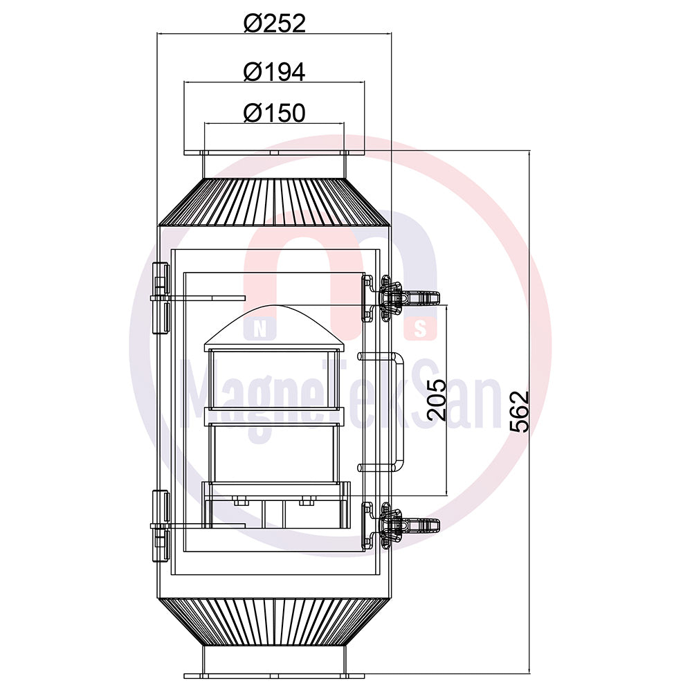 Ø150 mm Inlet-Outlet Neodymium Bullet Magnet