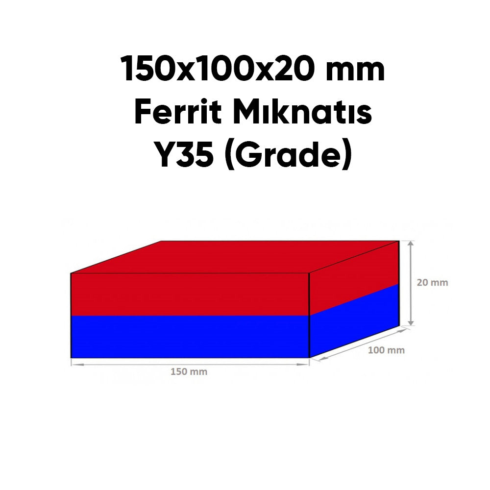 150x100x20 mm Ferrite Magnet