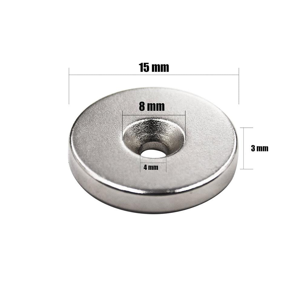 Ø15x8/4x3 mm Countersunk Neodymium Magnet