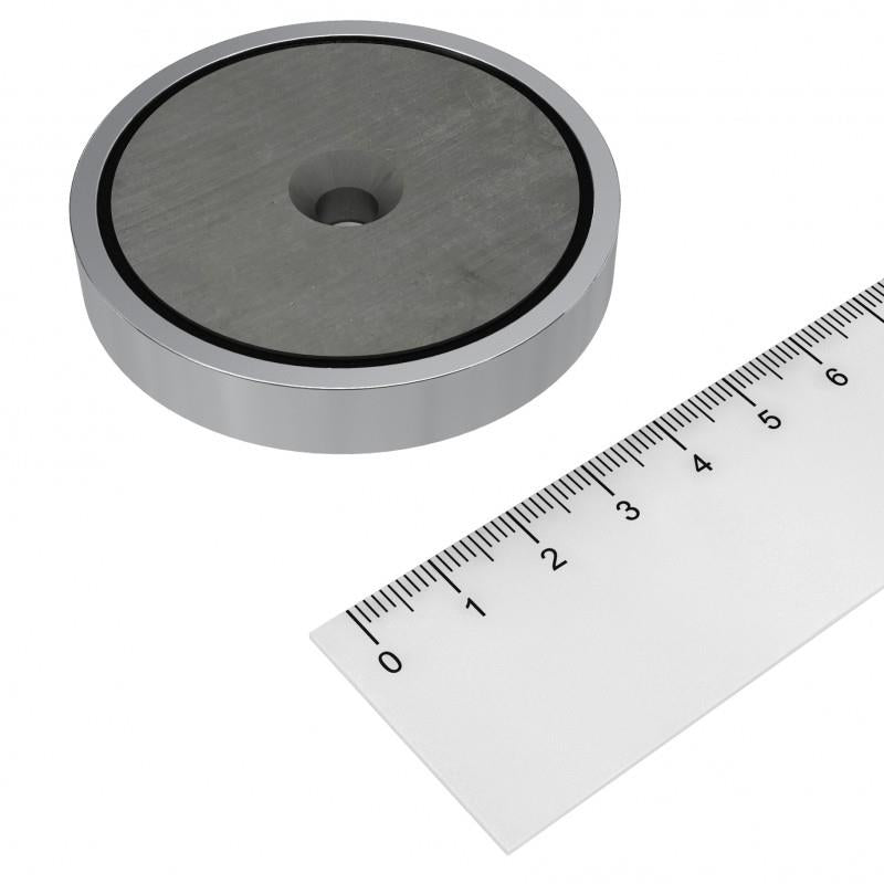 Ø60x10 mm Recessed Hole Ferrite Pot Magnet