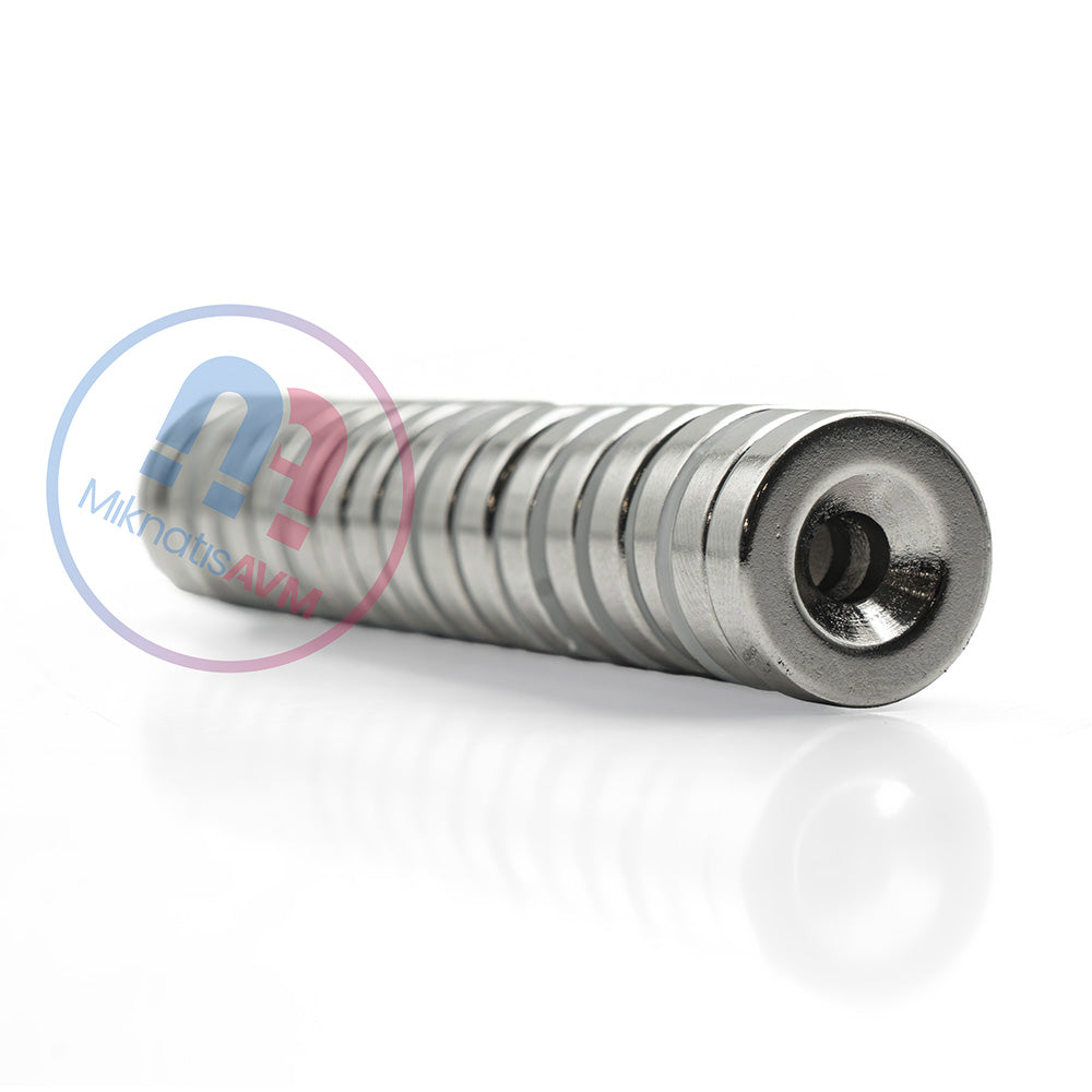 Ø18 mm Diameter Recessed Head Neodymium Magnet – Ø18x10/5.5x5 mm