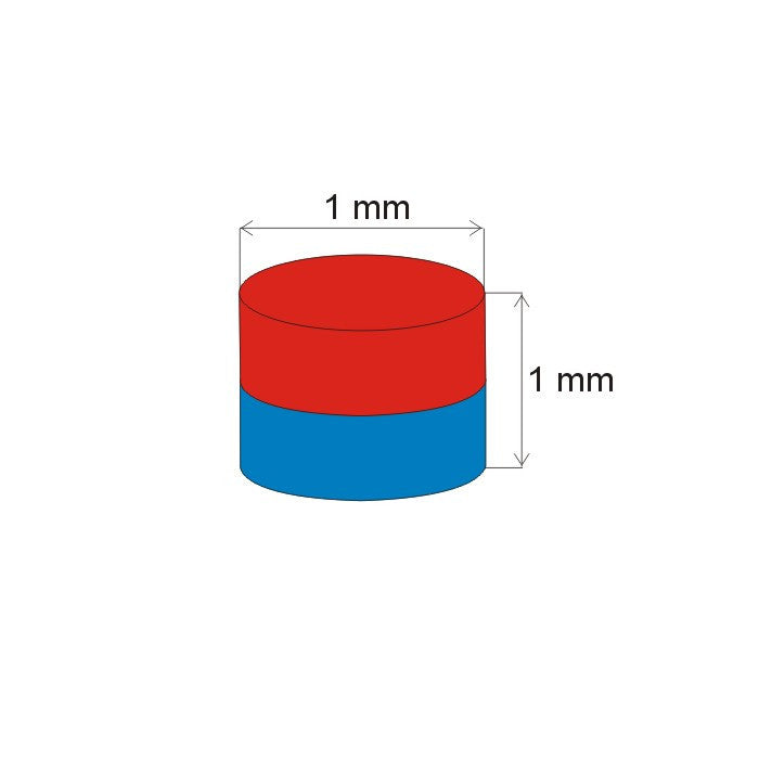 Diameter 1 mm x Thickness 1 mm Neodymium Magnet