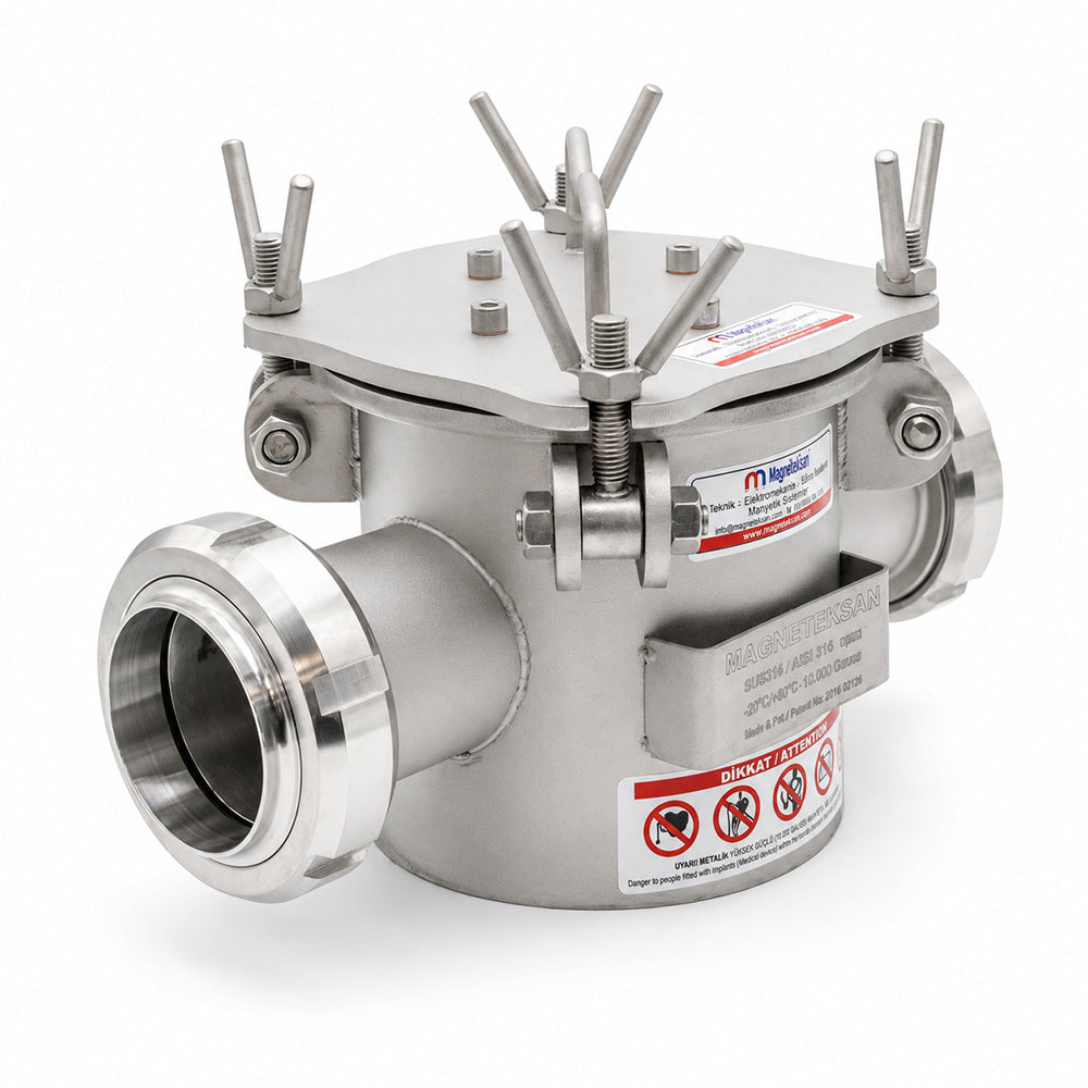 High-Gauss 4-Rod Magnetic Filter for Milk Processing Lines