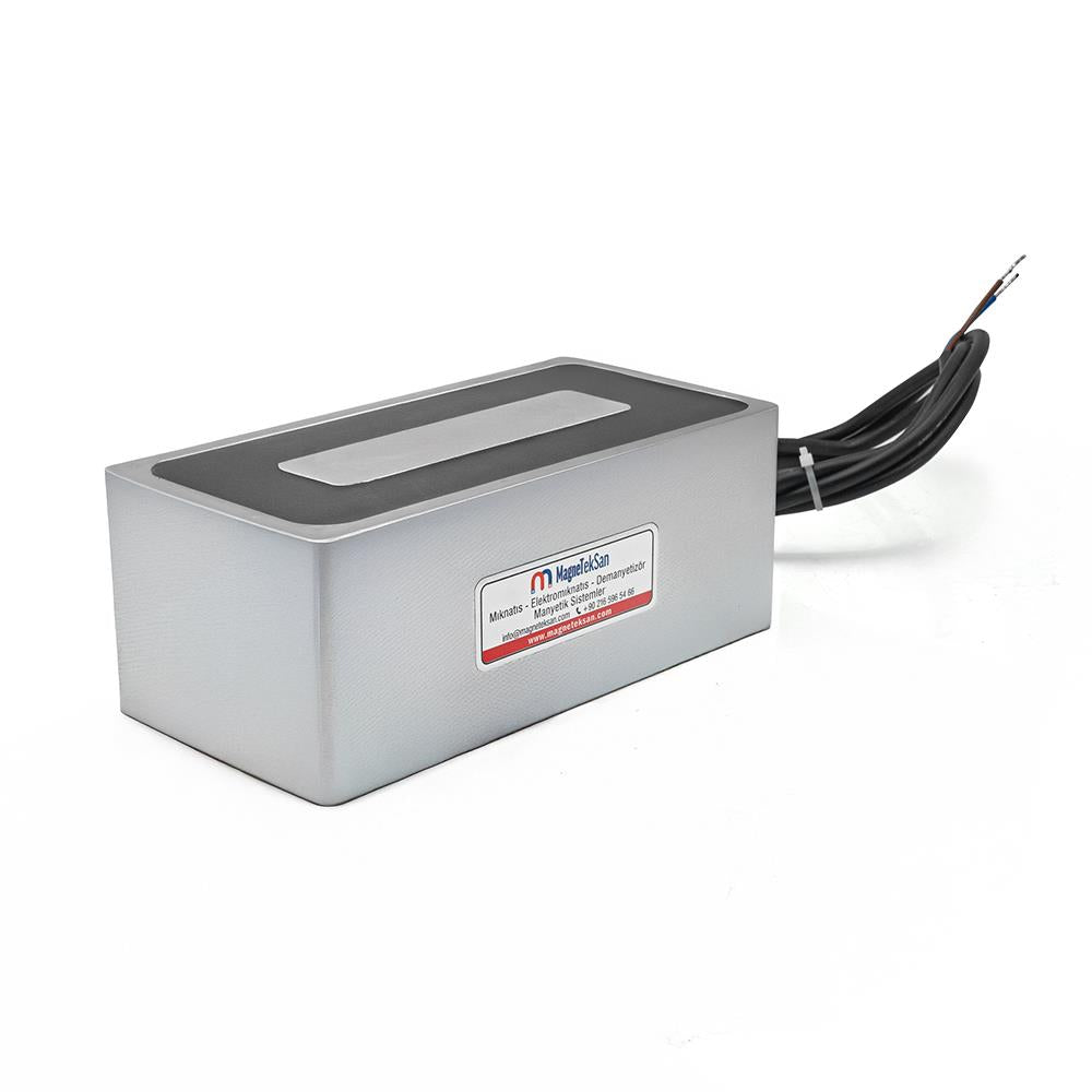 200x100x80 mm 24V 48W 100% Duty Cycle Electromagnet – Part Holding in Automation Lines (2xM8)