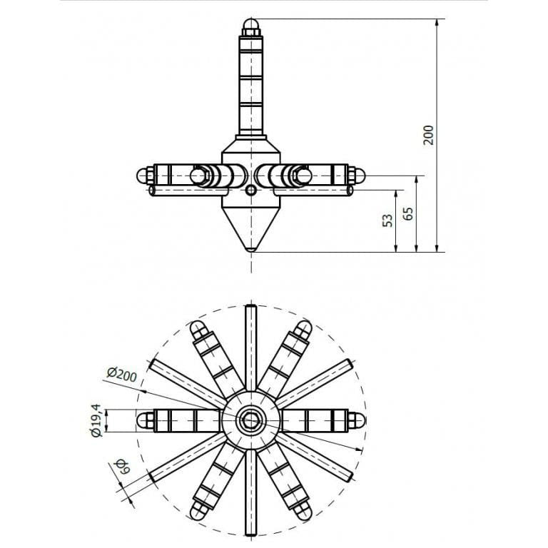 Ø200x200 mm Star-Type Neodymium Magnetic Grid Separator