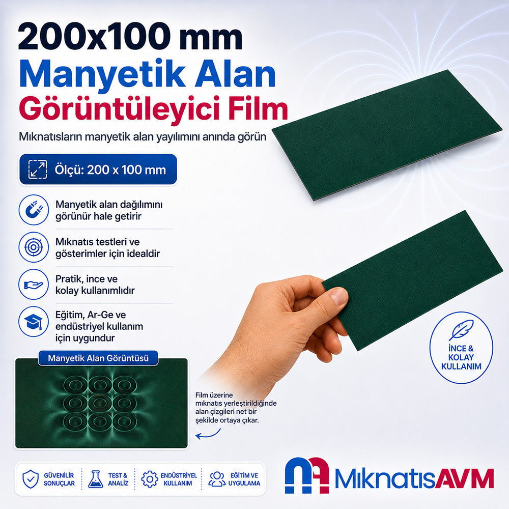 200x100 mm Magnetic Field Viewing Film - Green