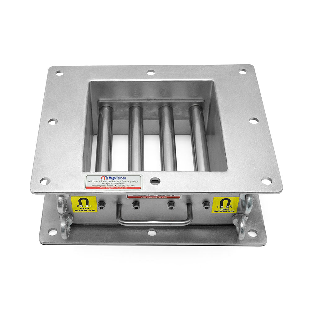 200x200 mm Inlet/Outlet Ø25x200 mm N35 4-Bar Drawer-Type Magnetic Separator