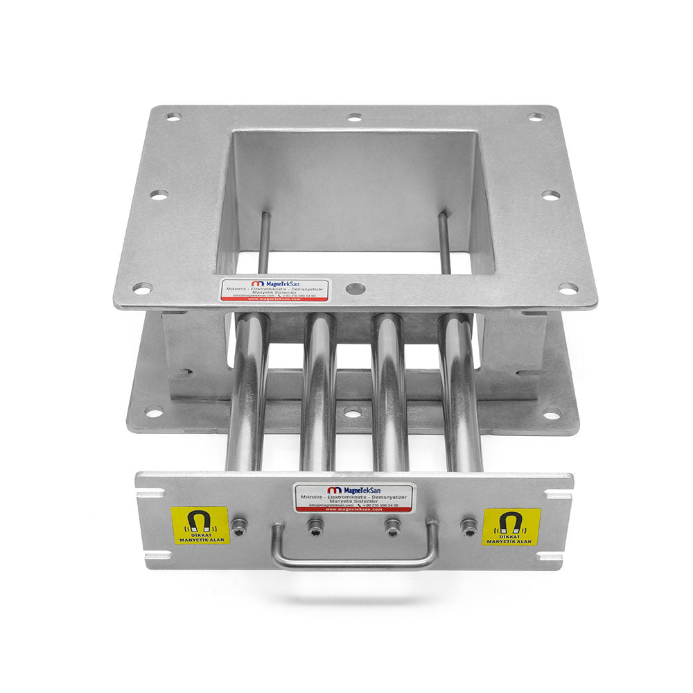 200x200 mm Inlet/Outlet Ø25x200 mm N35 4-Bar Drawer-Type Magnetic Separator
