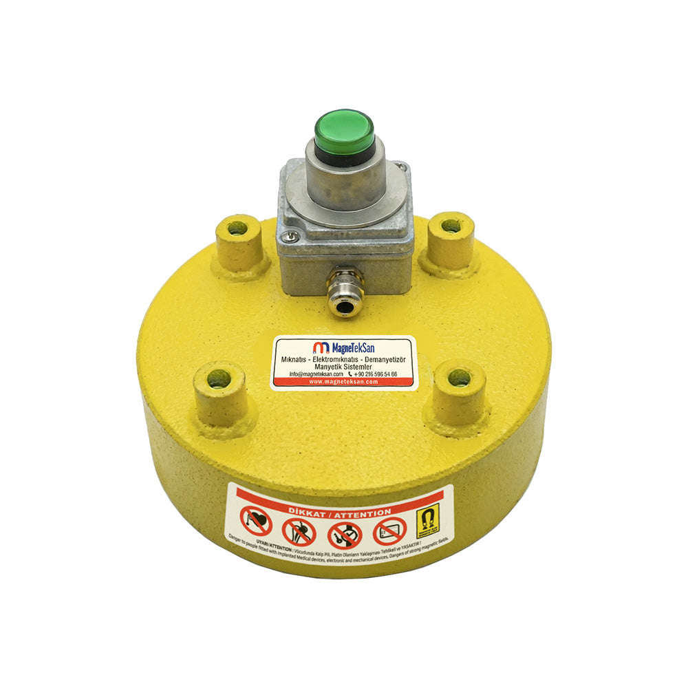 Ø200x60 mm 48V Electromagnet for Heavy Sheet Metal Lifting in Shipyards