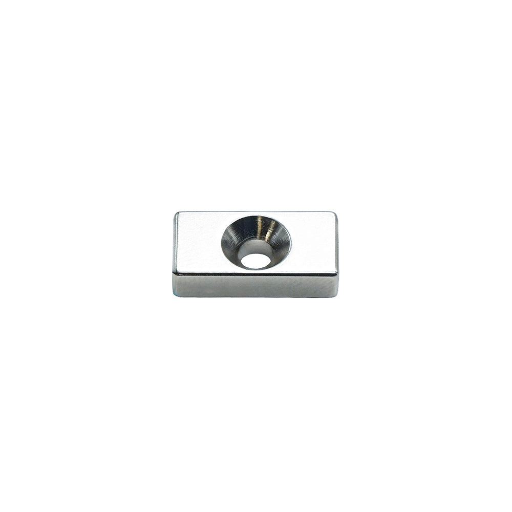 20x10x5 mm (8/4)x1 Square Recessed Hole N35 Neodymium Magnet