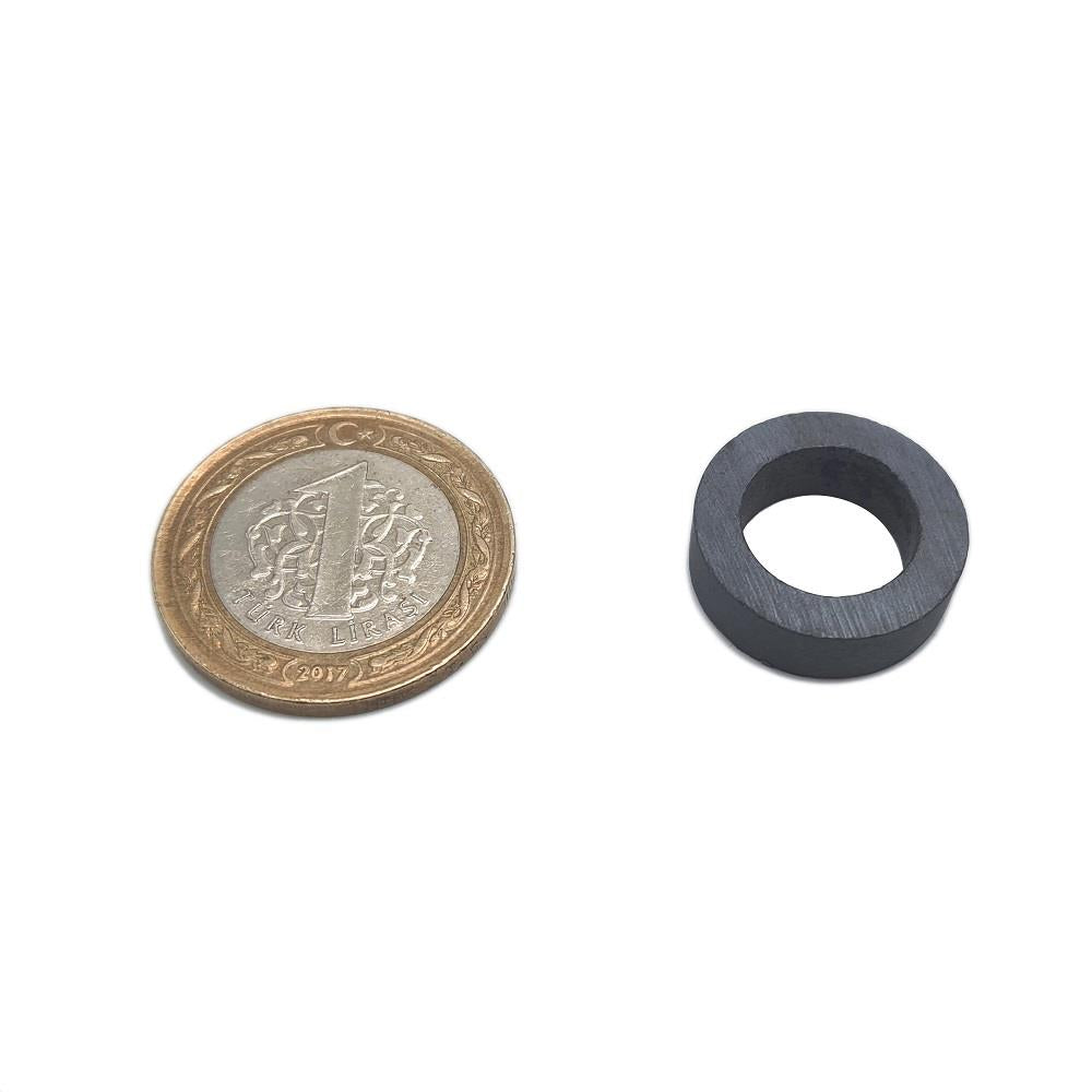 Ø20x13x6 mm Ferrite-Ceramic-Coal Ring Magnet - Hobby Magnet