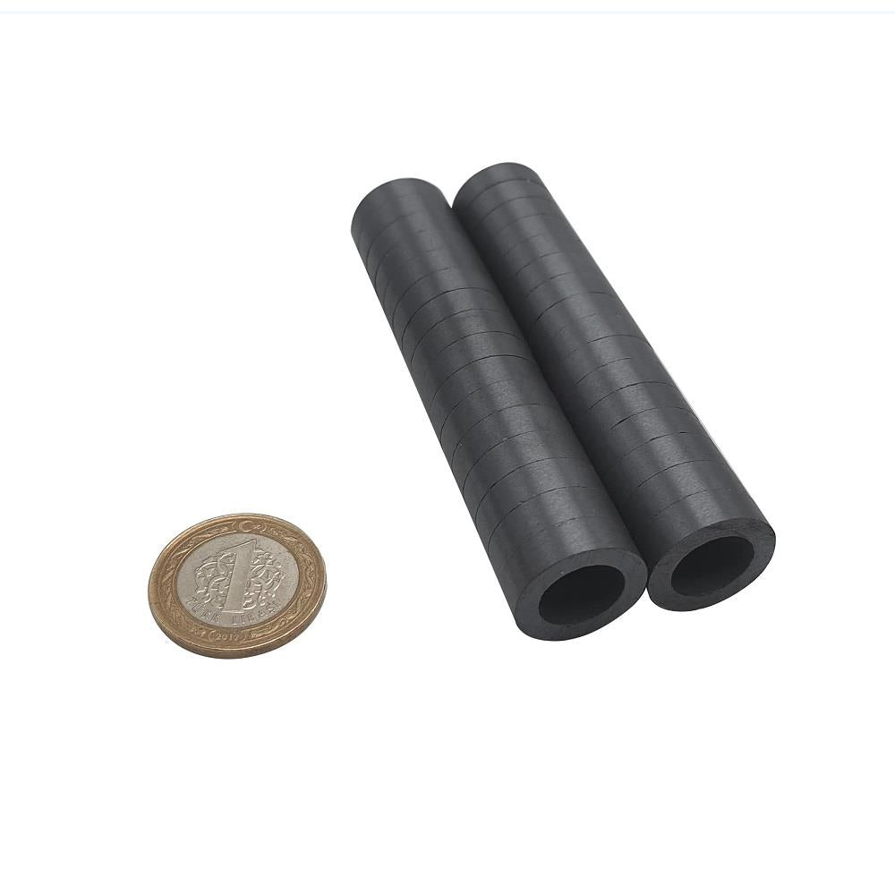 Ø20x13x6 mm Ferrite-Ceramic-Coal Ring Magnet - Hobby Magnet