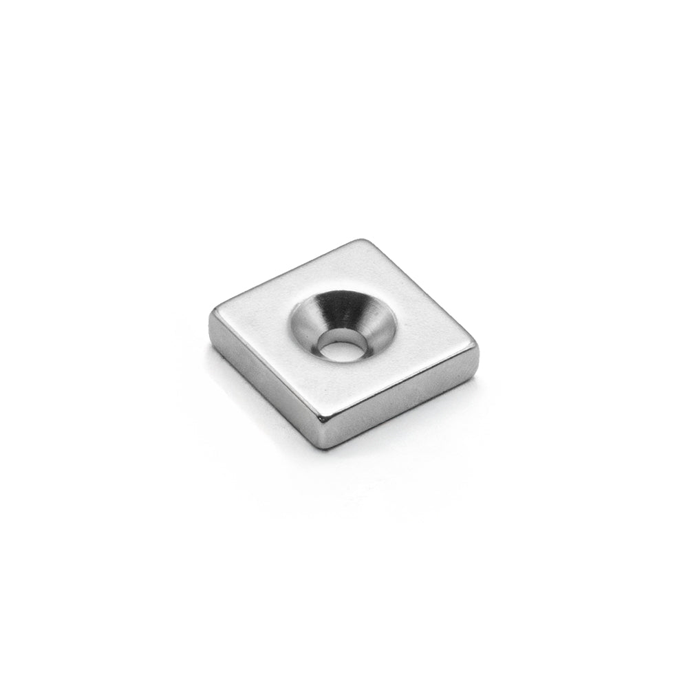 20x20x5 mm (10.5x5) x1 Hole-Punched Neodymium Magnet