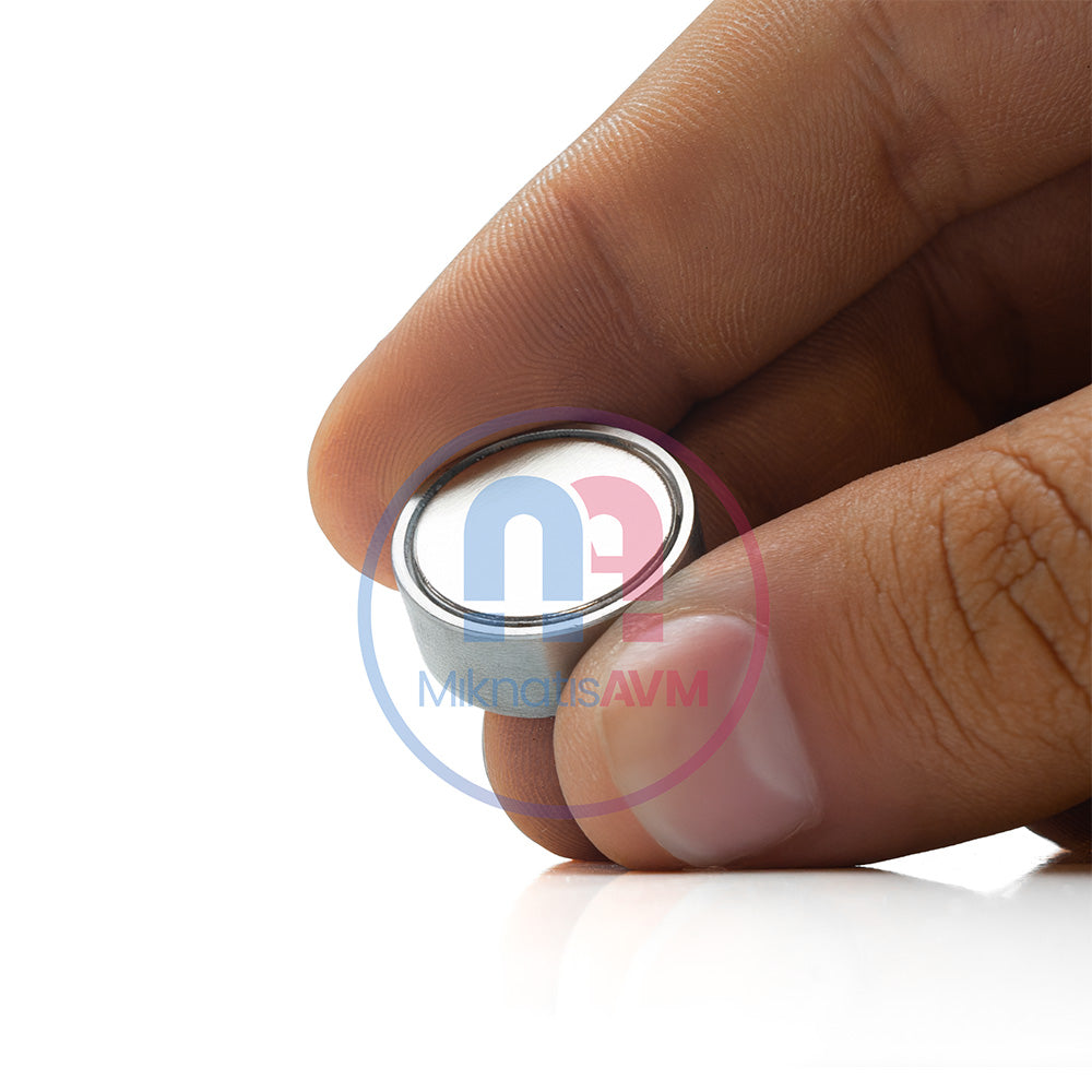 Ø20x8 mm Neodymium N45 Female Pot Magnet - Stainless Steel Quality