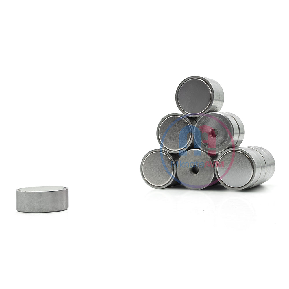 Ø20x8 mm Neodymium N45 Female Pot Magnet - Stainless Steel Quality