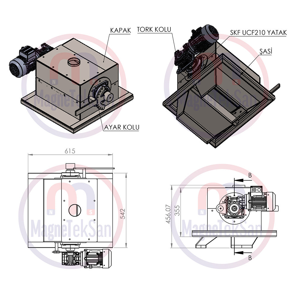 Ø219x360 mm Semi-Magnetic Drum Type Closed-Type Separator
