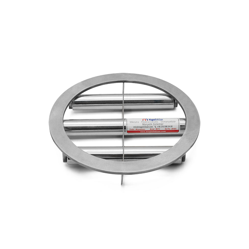 Ø220 mm Neodymium Grid Magnet – Ø25x3 Rod, Magnetic Separator for Cumin Packaging Machines