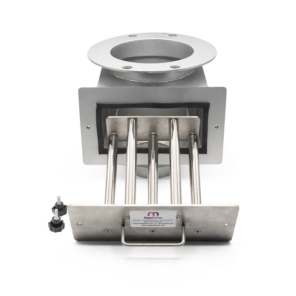Ø220 mm Inlet, Ø150 mm Outlet Staggered Sequence Magnetic Grid in Housing