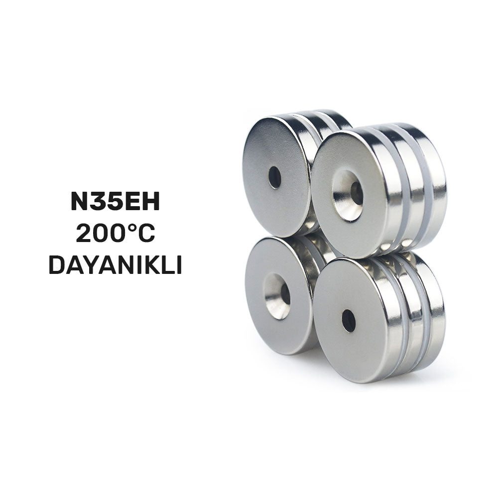 Ø24.5x12/6x5mm N35EH Countersunk Neodymium Magnet - 200°C Resistant