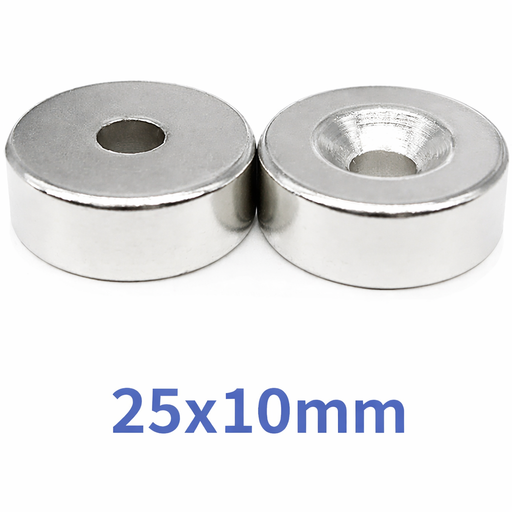 Ø25x10/5.5x10mm Neodymium Magnet with Blind Hole Thickness 10 mm Blind Hole 10/5.5