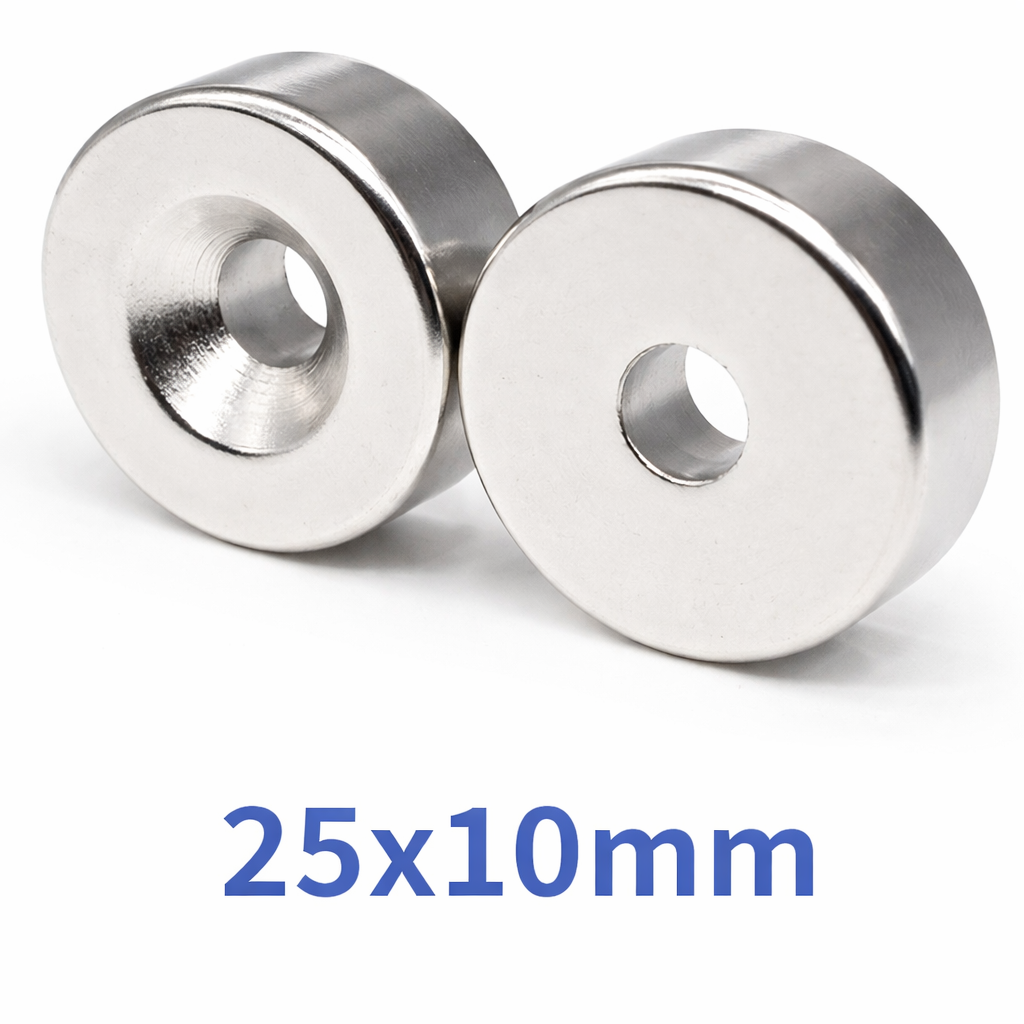 Ø25x10/5.5x10mm Neodymium Magnet with Blind Hole Thickness 10 mm Blind Hole 10/5.5