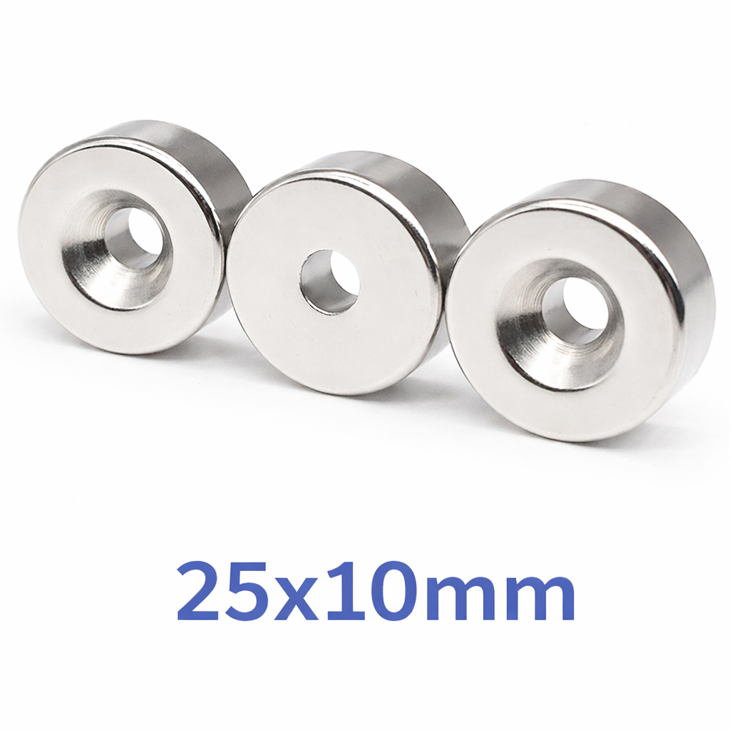 Ø25x10/5.5x10mm Neodymium Magnet with Blind Hole Thickness 10 mm Blind Hole 10/5.5
