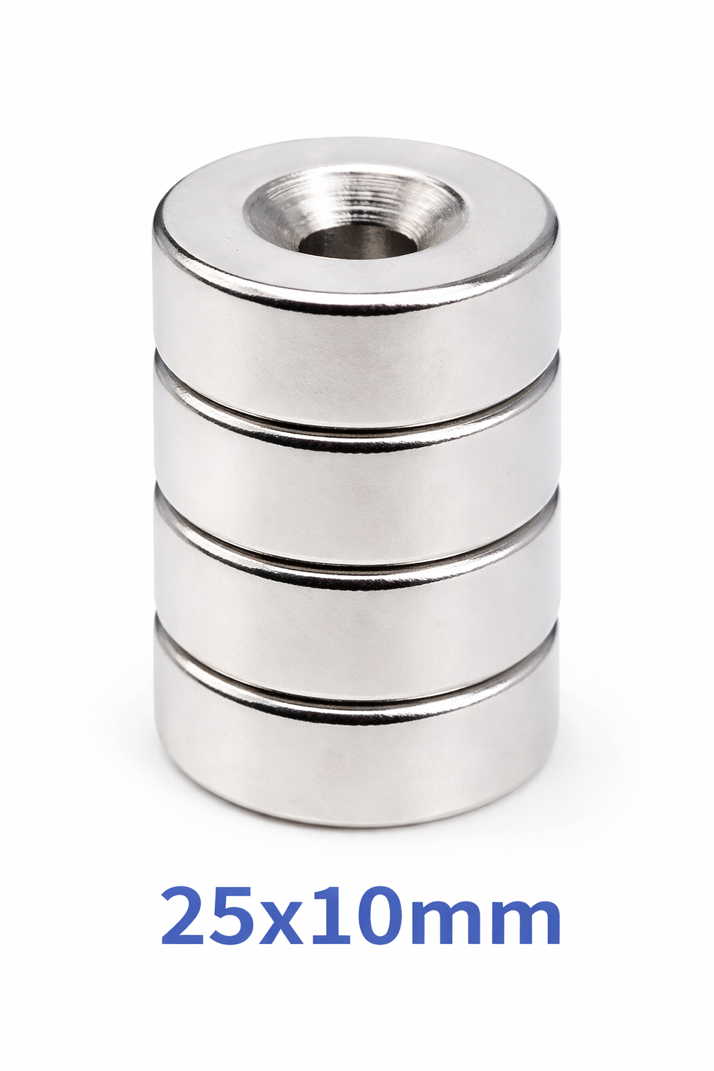 Ø25x10/5.5x10mm Neodymium Magnet with Blind Hole Thickness 10 mm Blind Hole 10/5.5