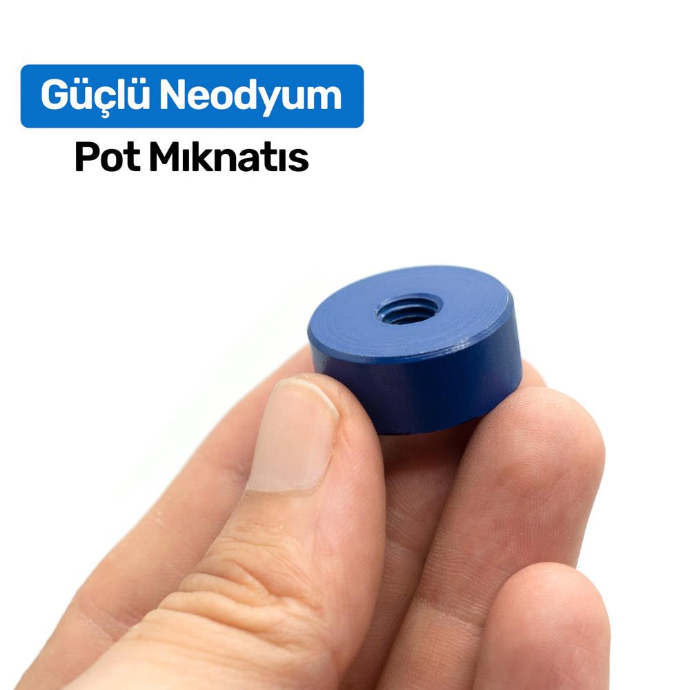 Ø25x10 mm Neodymium Pot Magnet - Female Connection